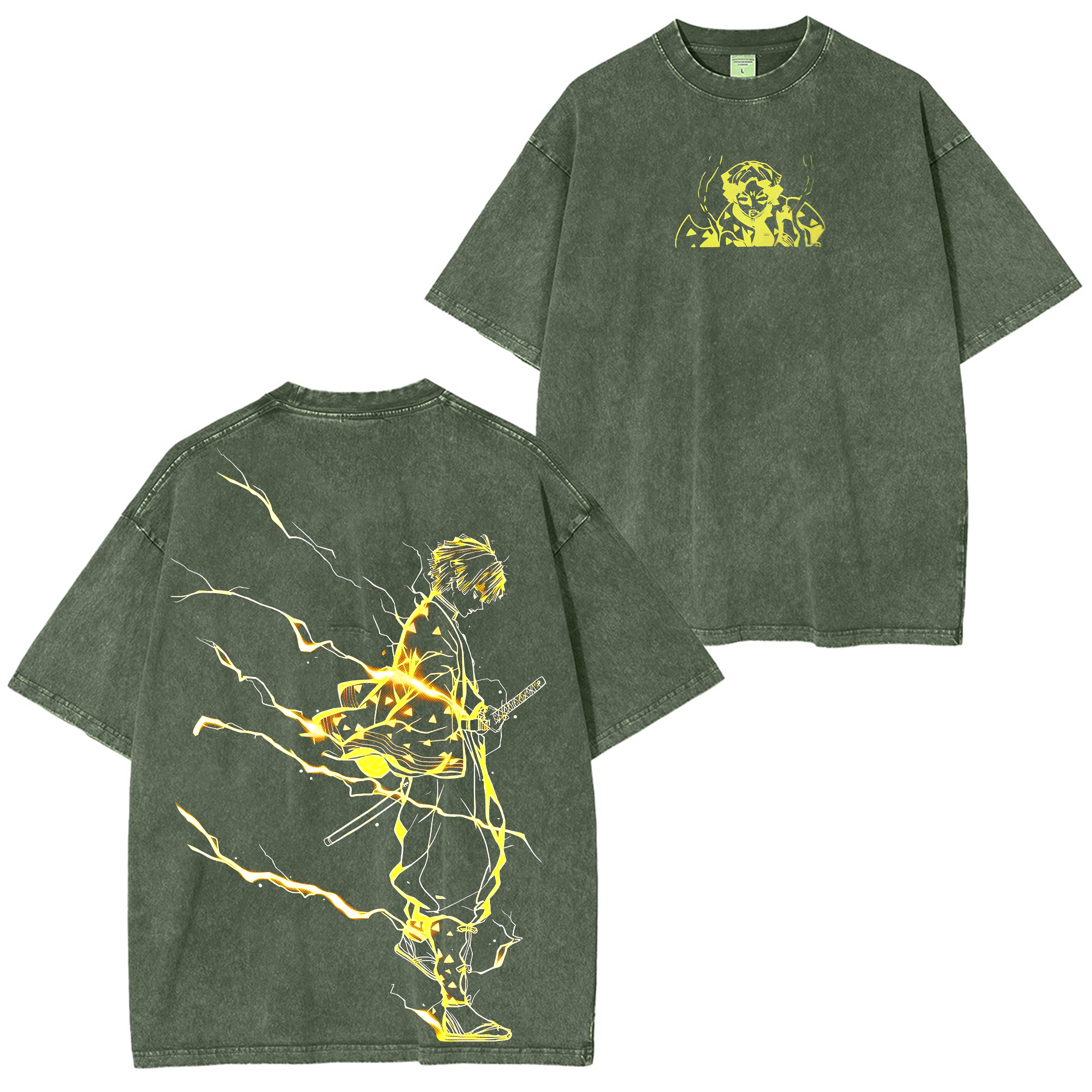 Agatsuma Zenitsu Demon Slayer Unisex Washed T-Shirt