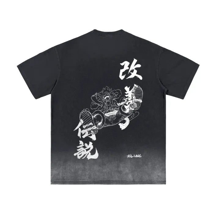 Path of the Pirate King Gear 5 Streetwear Shirt Black Washed
