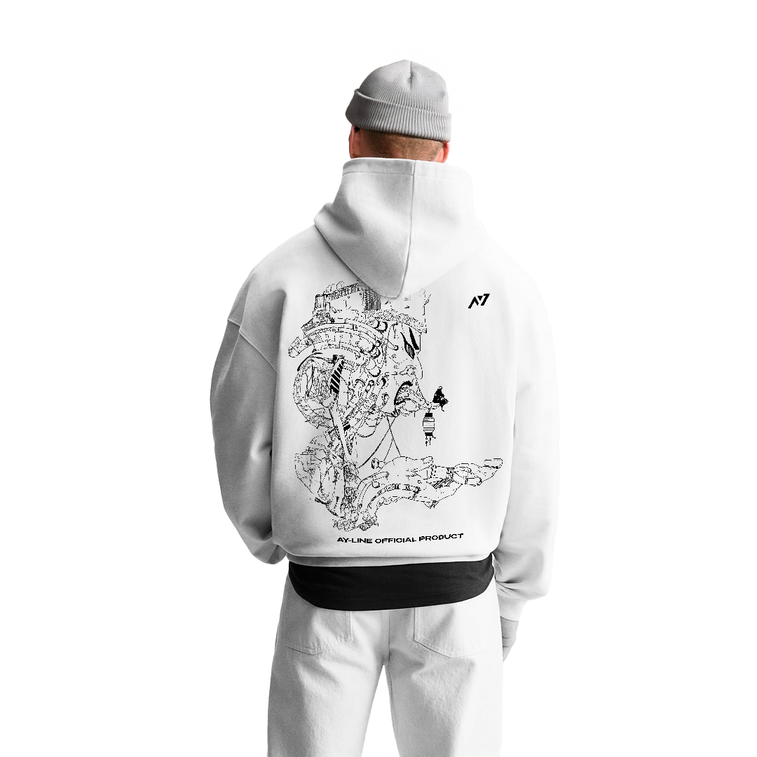 Cycle of Despair Streetwear Hoodie White