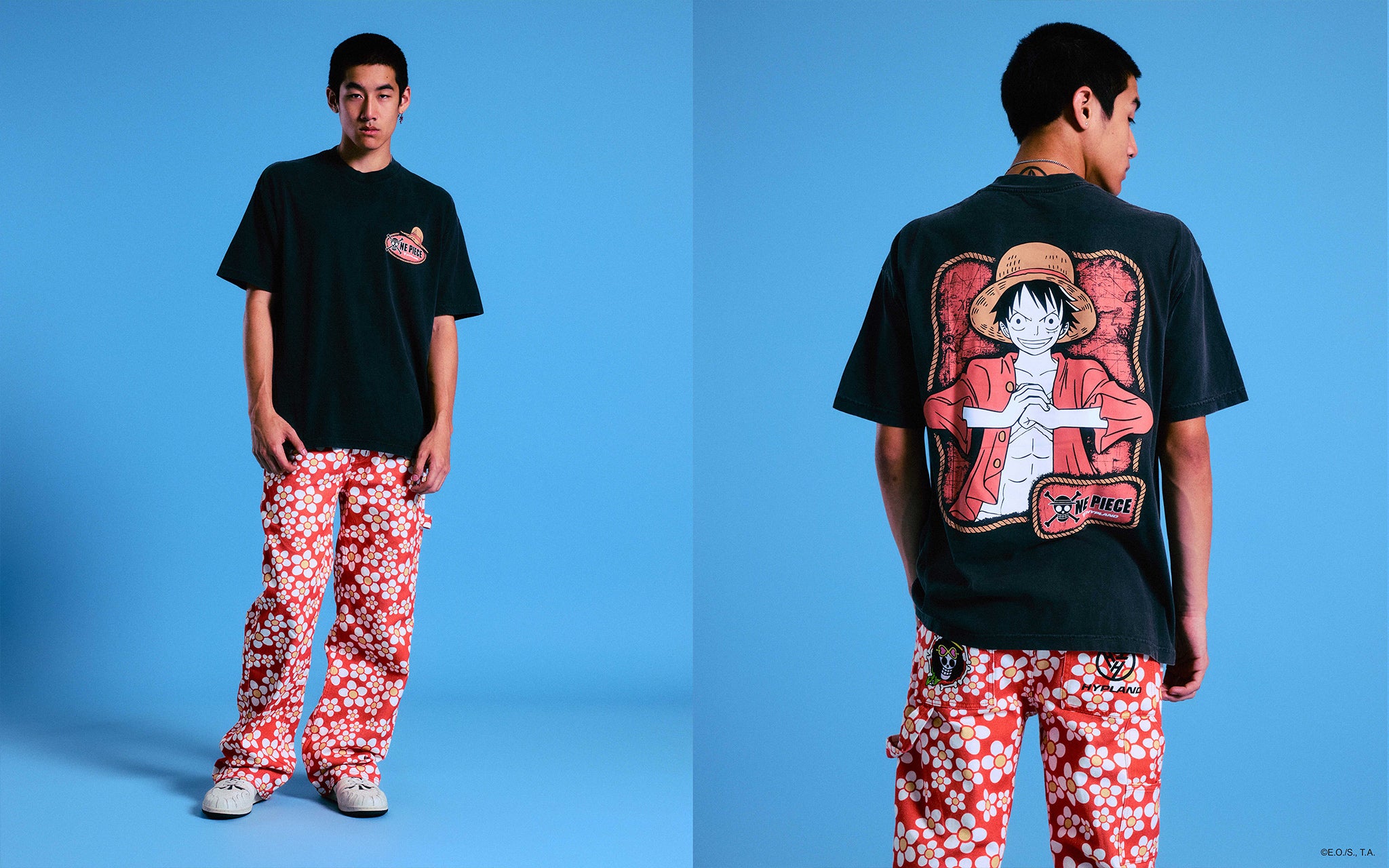 ONE PIECE LUFFY POSE SHIRT (VINTAGE BLACK)