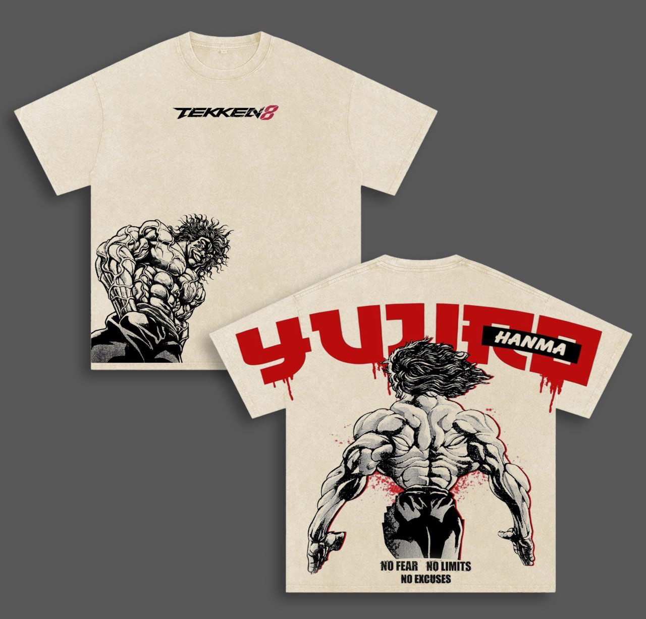Yuujirou Hanma | Baki Vintage washed T-shirt/Crewneck/Hoodie
