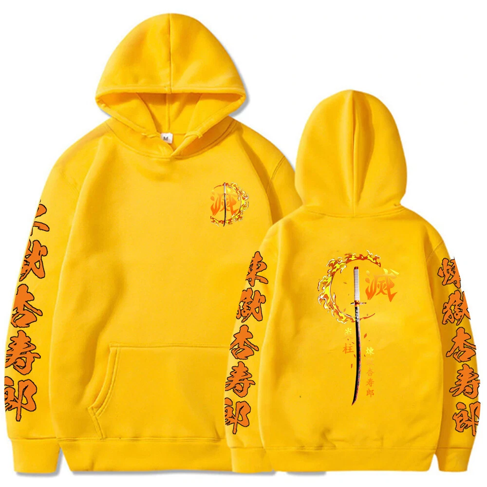 Demon Slayer Rengoku Kyoujurou Anime Streetwear Hoodie