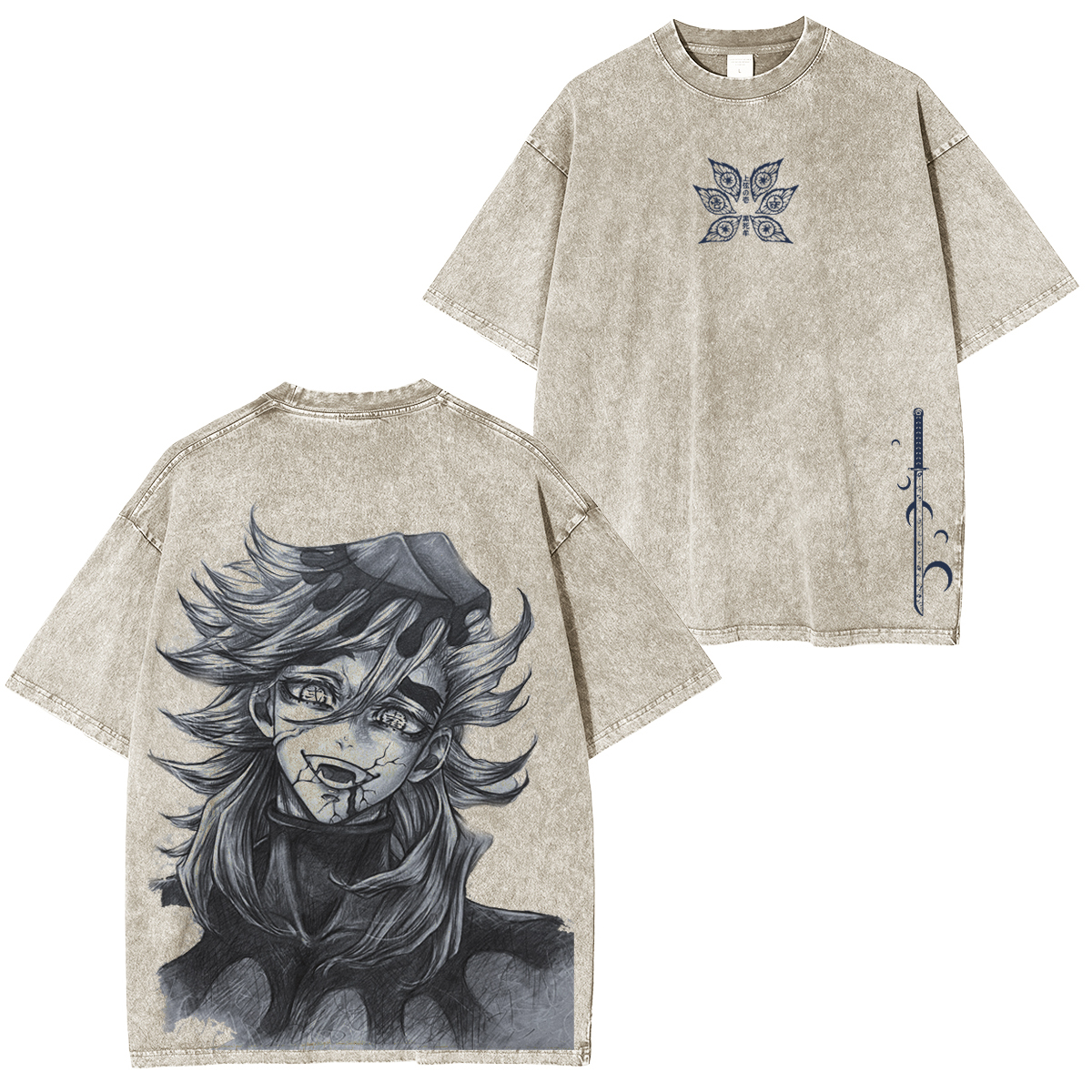 Demon Slayer: kokushibo Vintage washed T-shirt/Crewneck/Hoodie