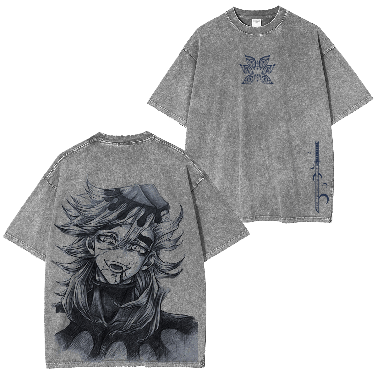 Demon Slayer: kokushibo Vintage washed T-shirt/Crewneck/Hoodie