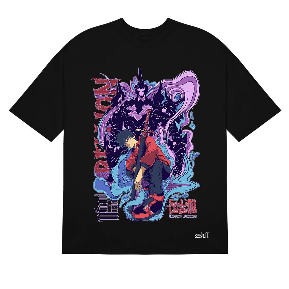 Solo Leveling Shadow Warrior T-Shirt - Vibrant Anime Graphic Design