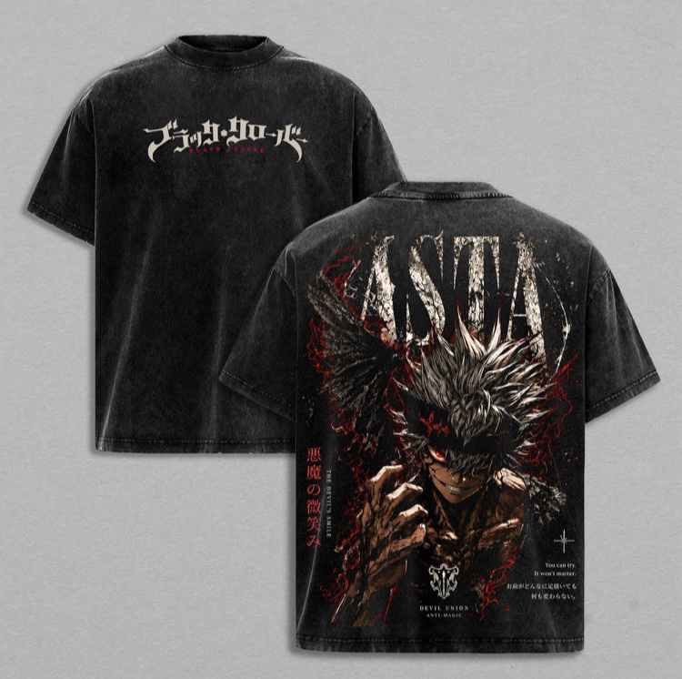 Black Clover Aska Vintage washed T-shirt/Crewneck/Hoodie