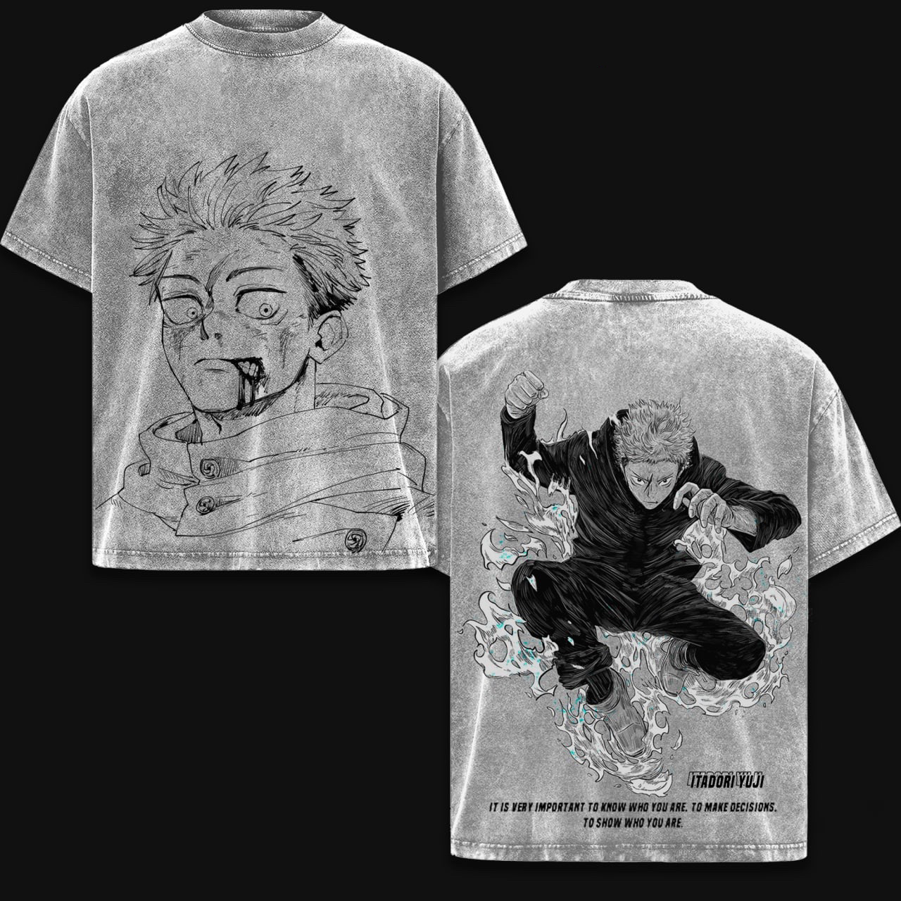 Yuji Itadori jujutsu Kaisen Washed T-shirt/Crewneck/Hoodie