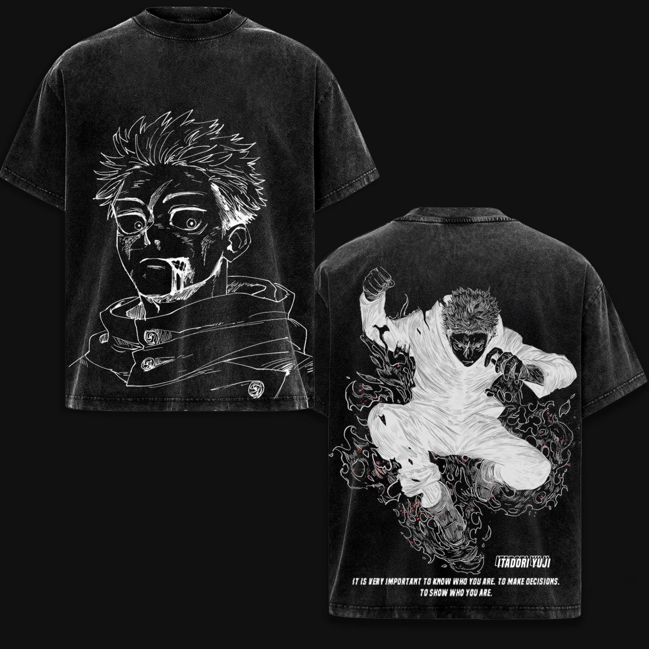 Yuji Itadori jujutsu Kaisen Washed T-shirt/Crewneck/Hoodie