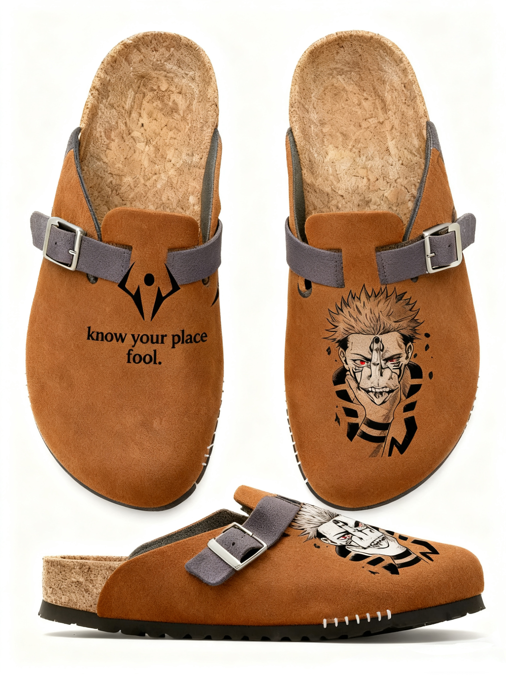 Jujutsu Kaisen :Ryomen Sukuna Unisex Boston Soft Footbed Suede Leather