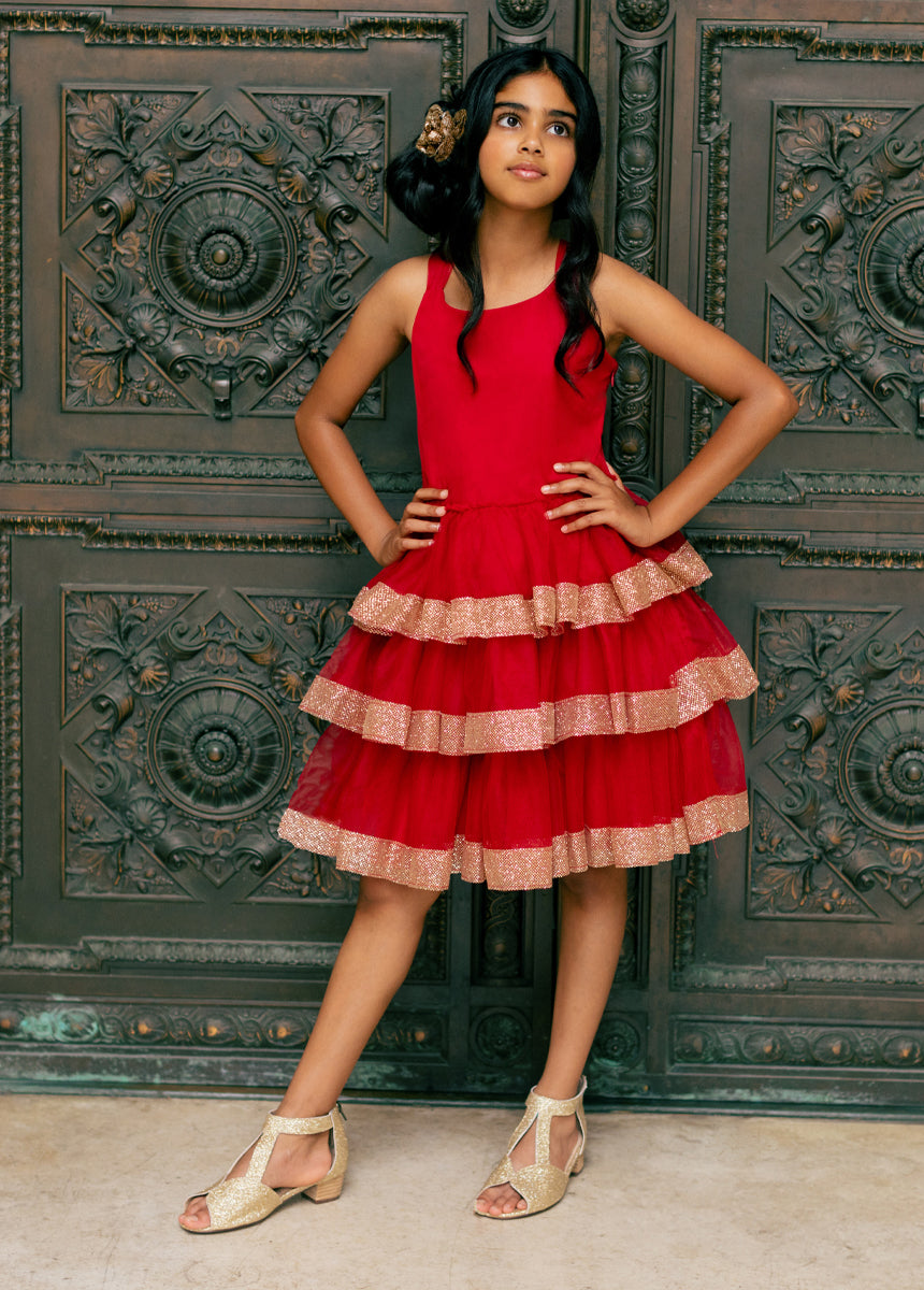 Alda Dress in Scarlet-My Prom Time