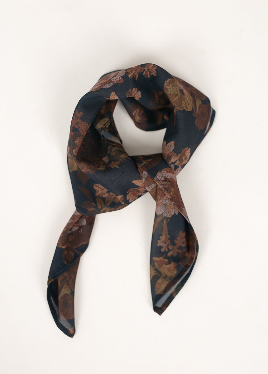 Chelsea Scarf in Large Navy Floral-My Prom Time