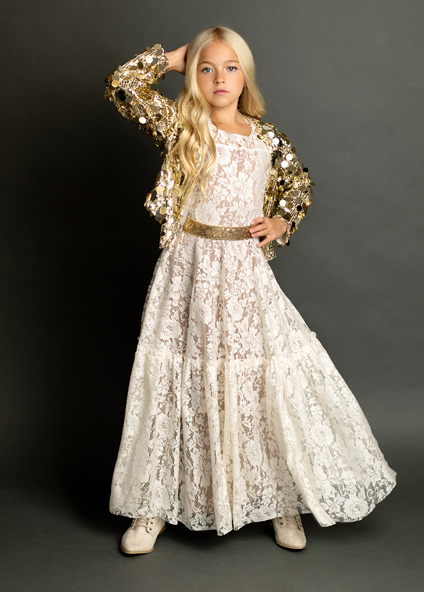 Angie Dress in Cream-My Prom Time