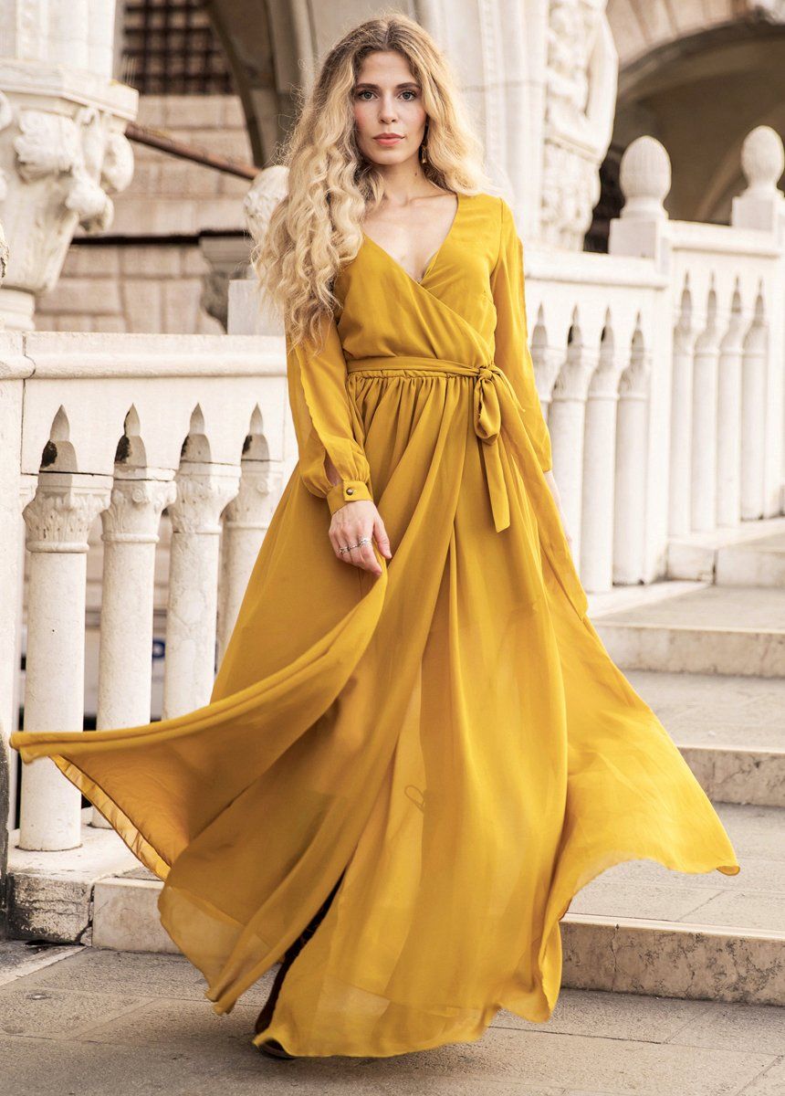 Aniya Dress in Mustard-My Prom Time