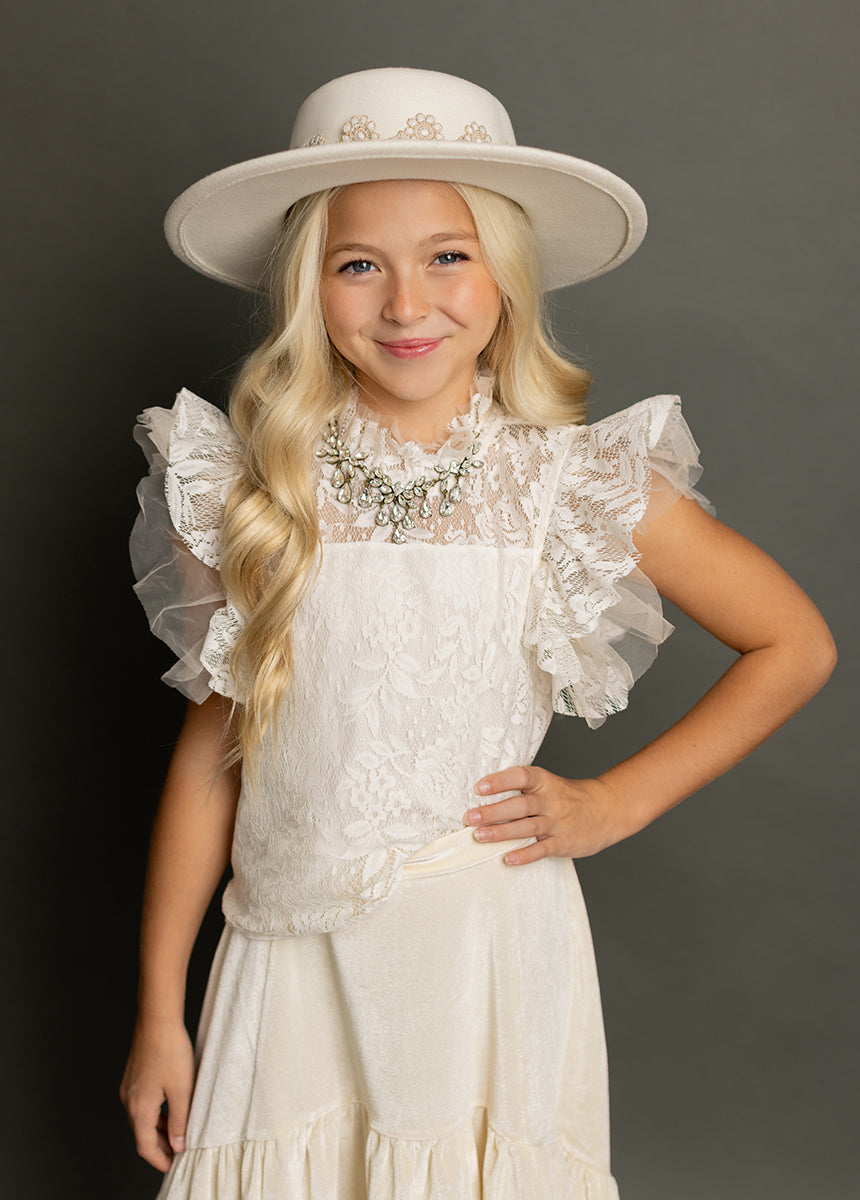 Anouk Top in Cream Lace-My Prom Time