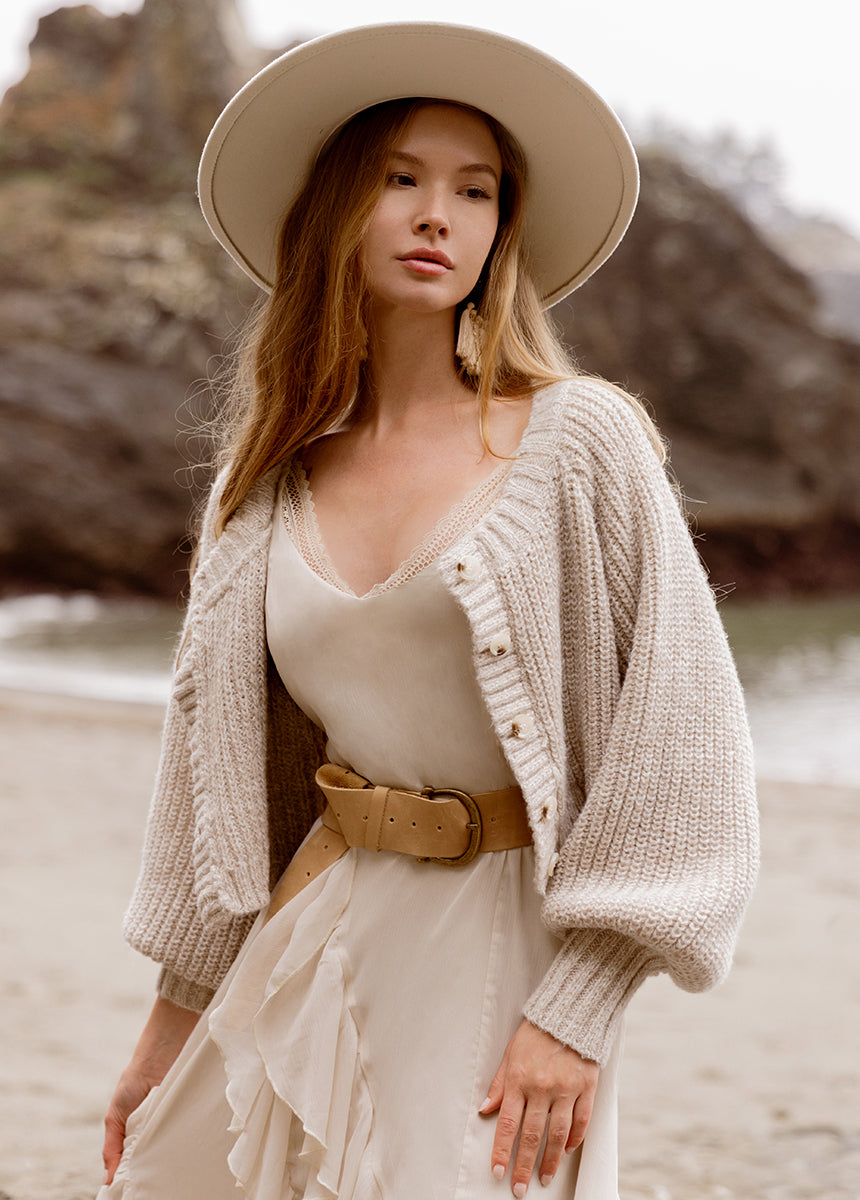 Minerva Cardigan in Ecru-My Prom Time
