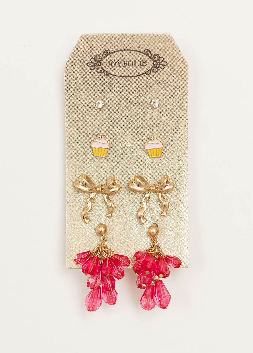 Bow Stud Set in Multi-My Prom Time