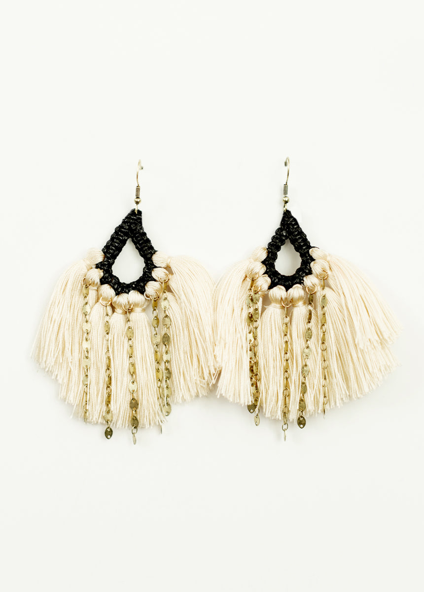 Bryas Earrings in Black/Cream-My Prom Time