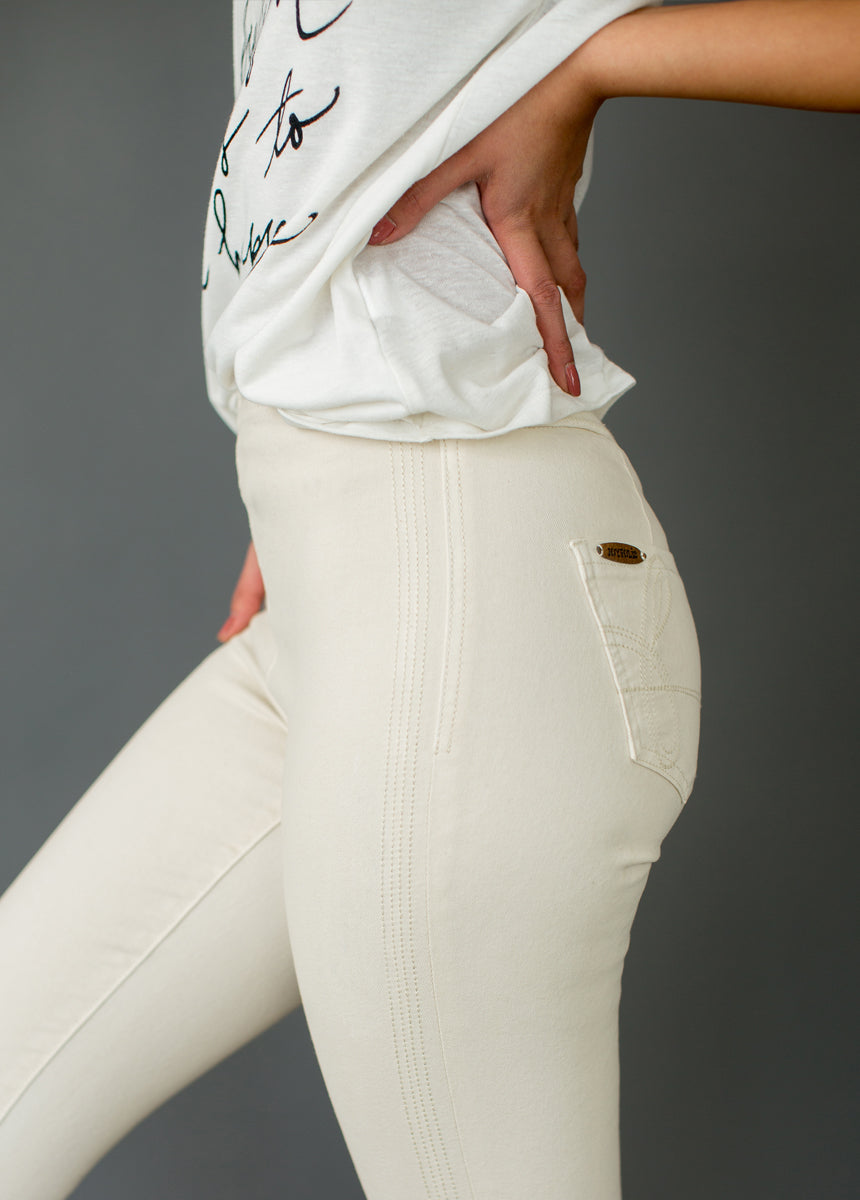 Brytny High-Waisted Denim in Ecru-My Prom Time