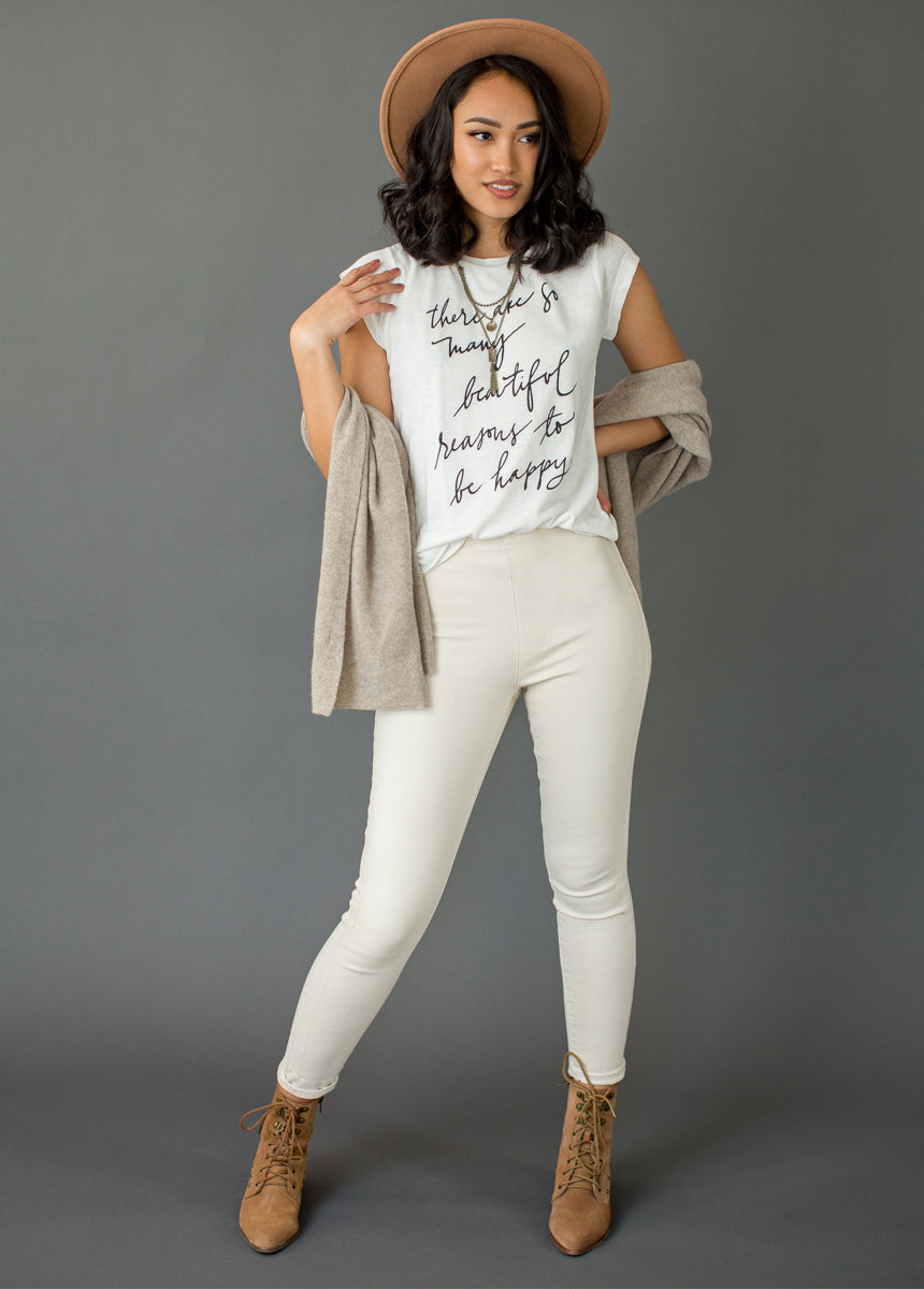 Brytny High-Waisted Denim in Ecru-My Prom Time