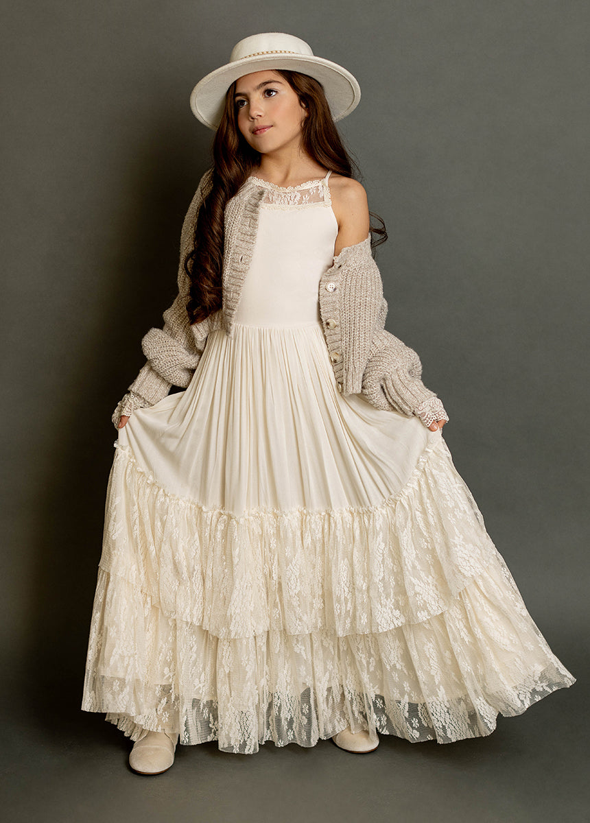 Catrin Dress in Cream-My Prom Time