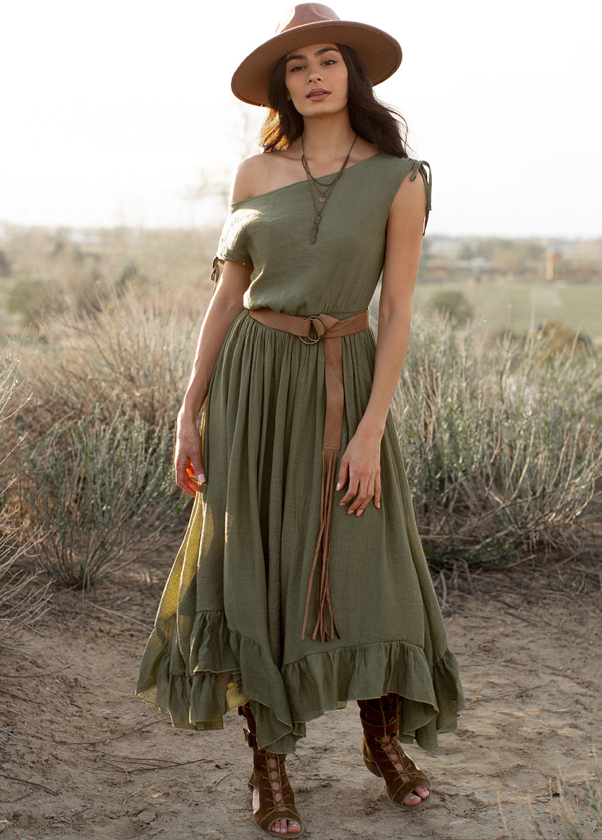 Gia Dress in Olive-My Prom Time