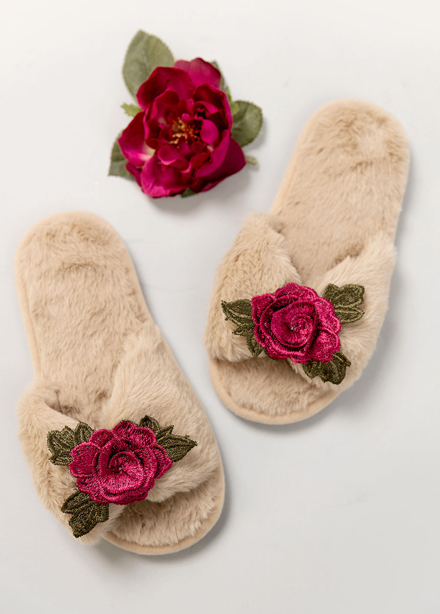 Fiona Slipper in Beige-My Prom Time