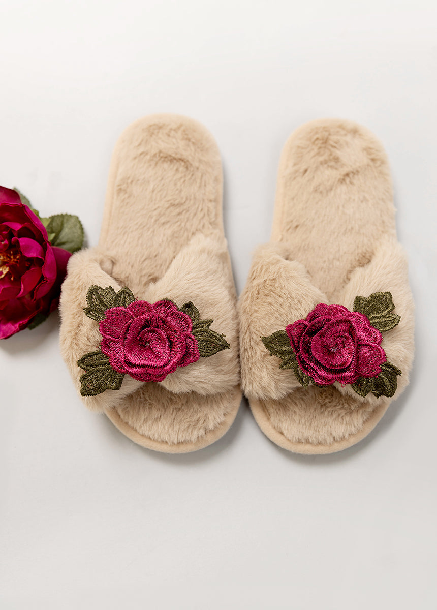 Fiona Slipper in Beige-My Prom Time