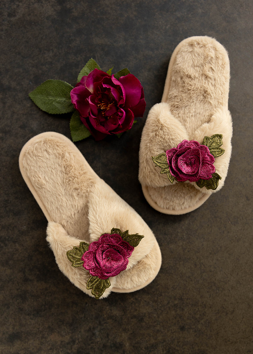 Fiona Slipper in Beige-My Prom Time