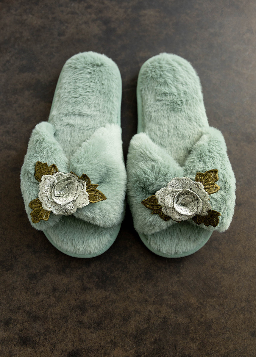 Women's Fiona Slipper in Light Blue-My Prom Time