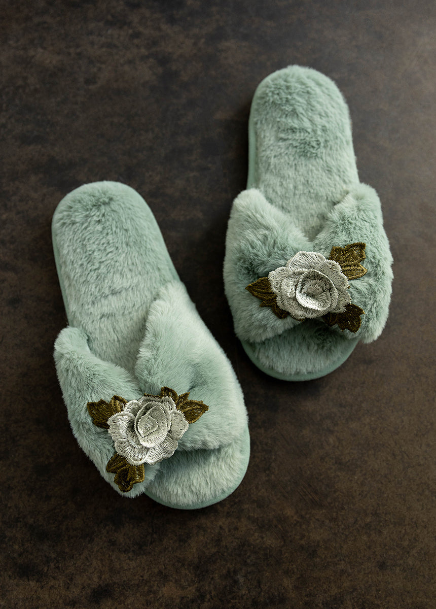 Women's Fiona Slipper in Light Blue-My Prom Time