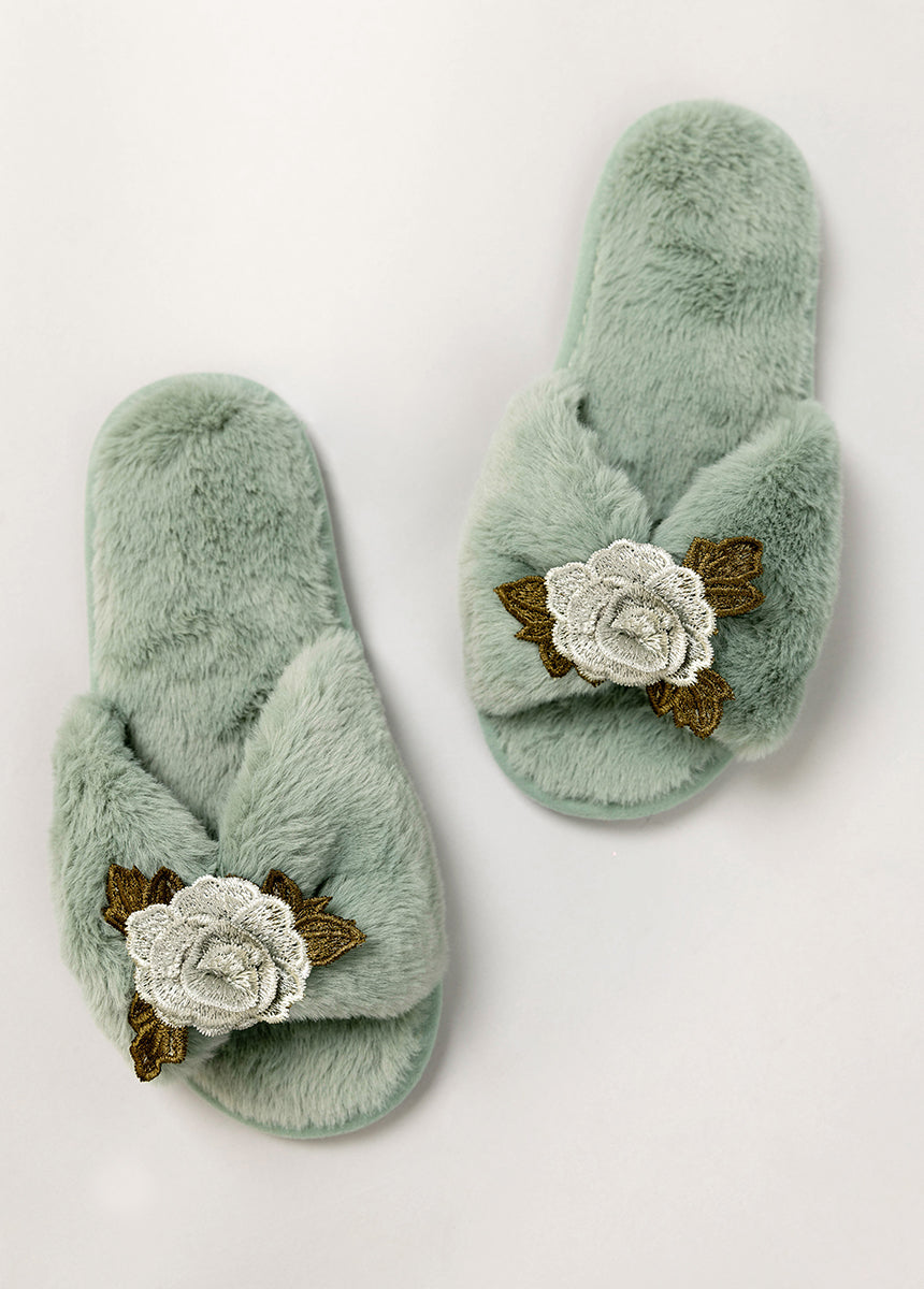 Women's Fiona Slipper in Light Blue-My Prom Time