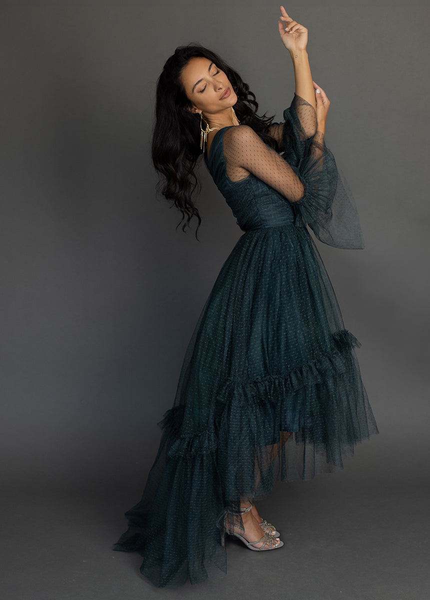 Haisley Impact Dress in Deep Spruce-My Prom Time