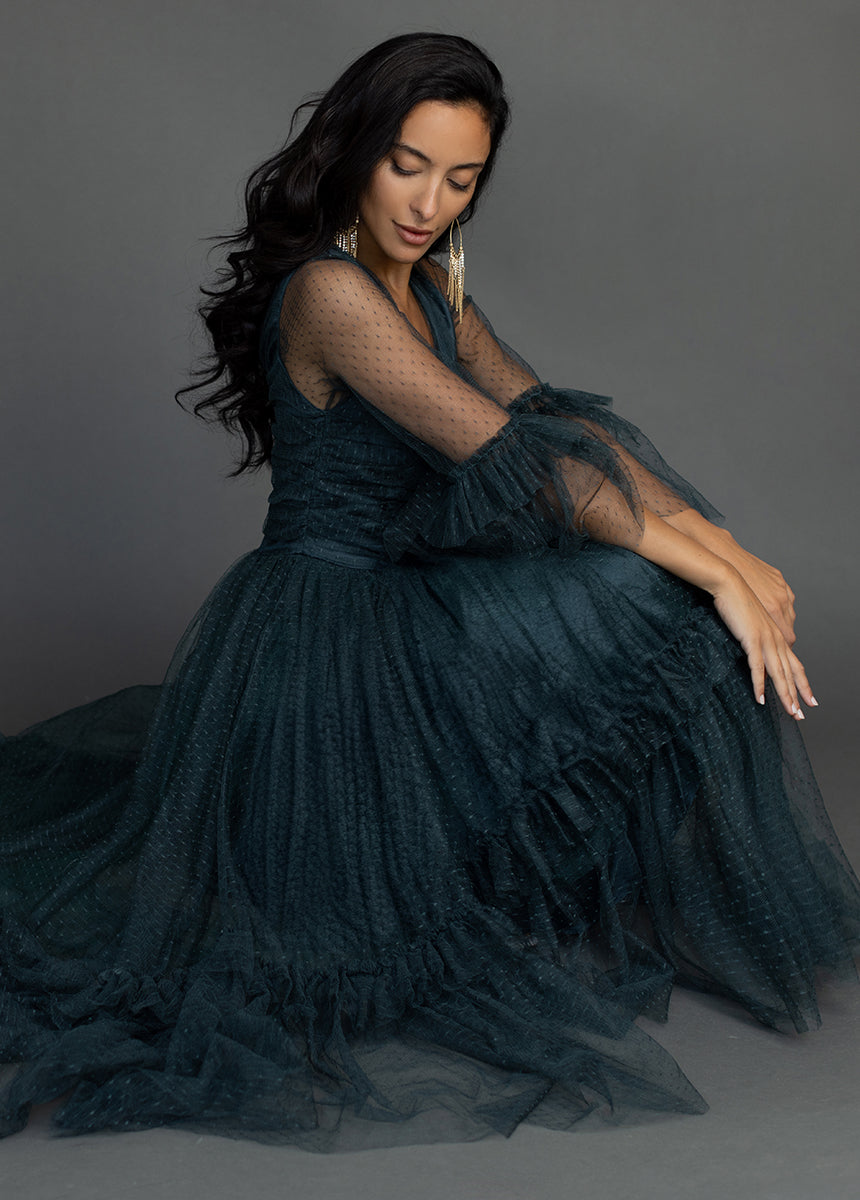 Haisley Impact Dress in Deep Spruce-My Prom Time