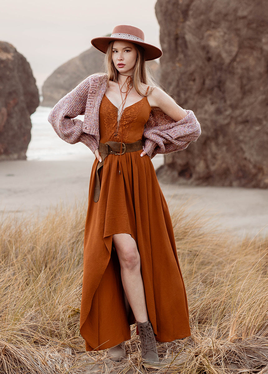 Minerva Cardigan in Warm-My Prom Time