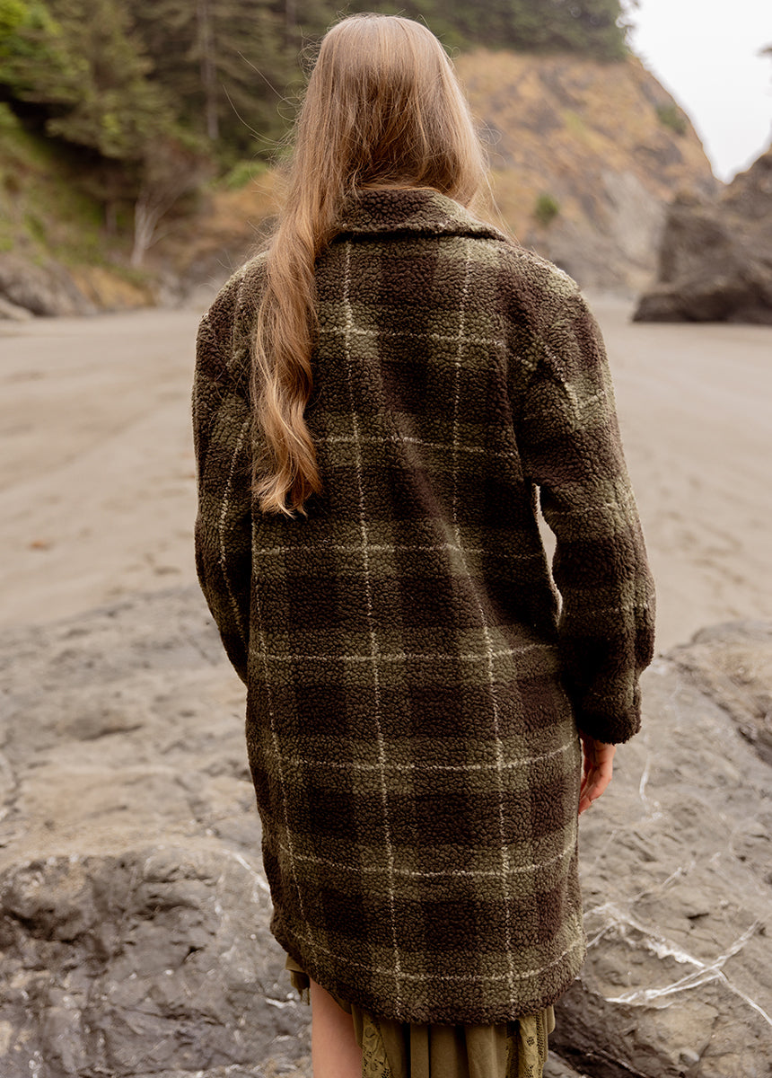 Gertie Coat in Olive Plaid-My Prom Time