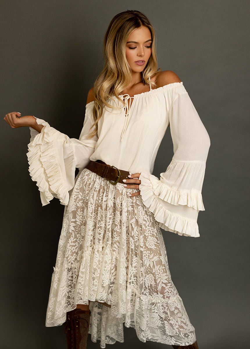 Devina Top in Ecru-My Prom Time