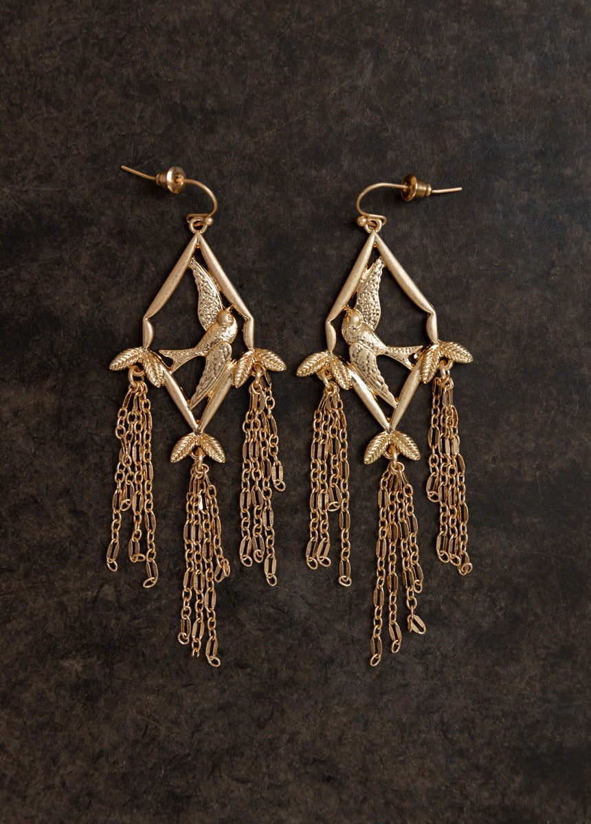 Sparrow Earrings in Sand Gold-My Prom Time