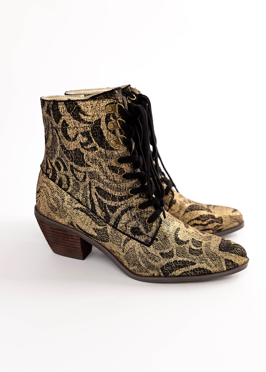 Virginia Boot in Gold Lace-My Prom Time