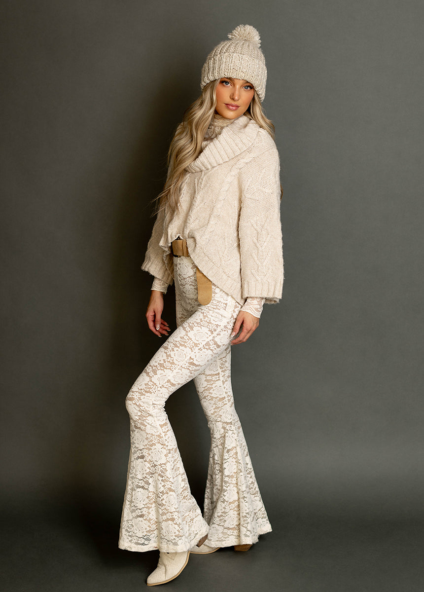 Abril Pant in Cream-My Prom Time