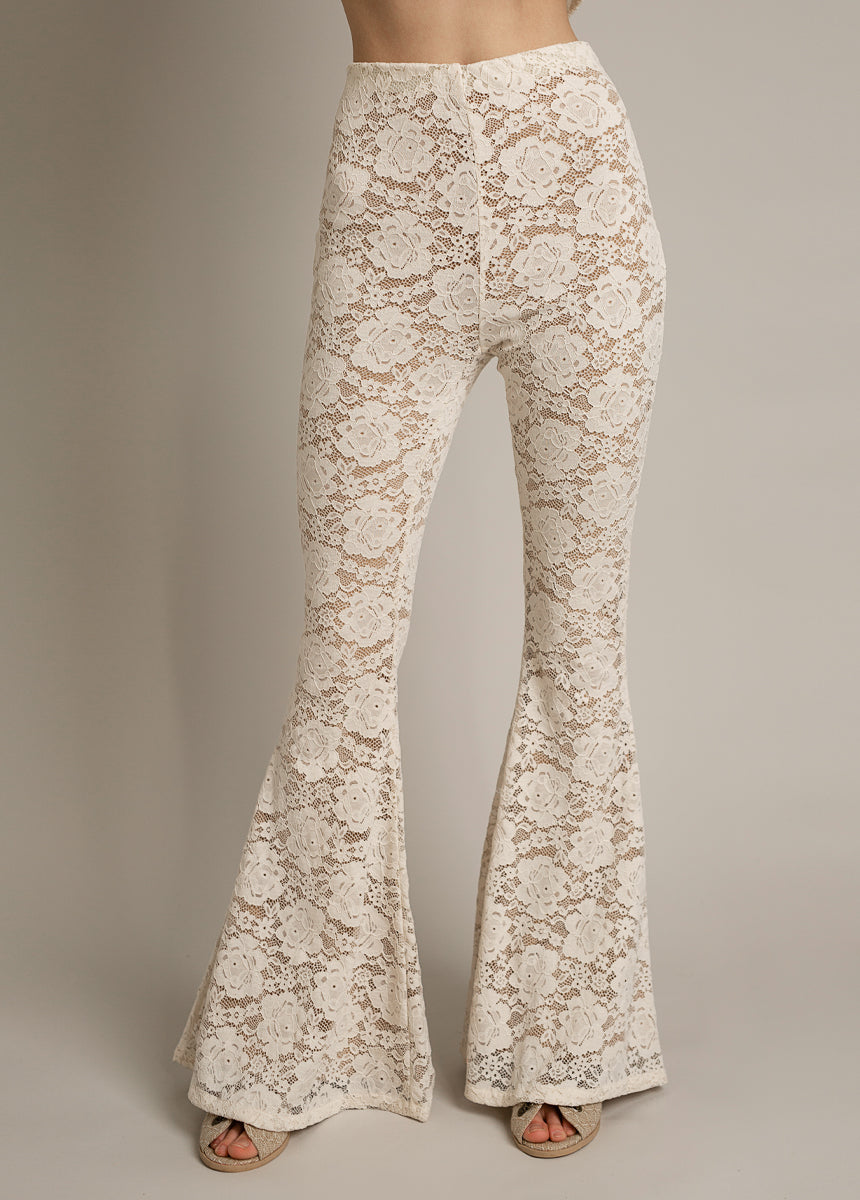 Abril Pant in Cream-My Prom Time