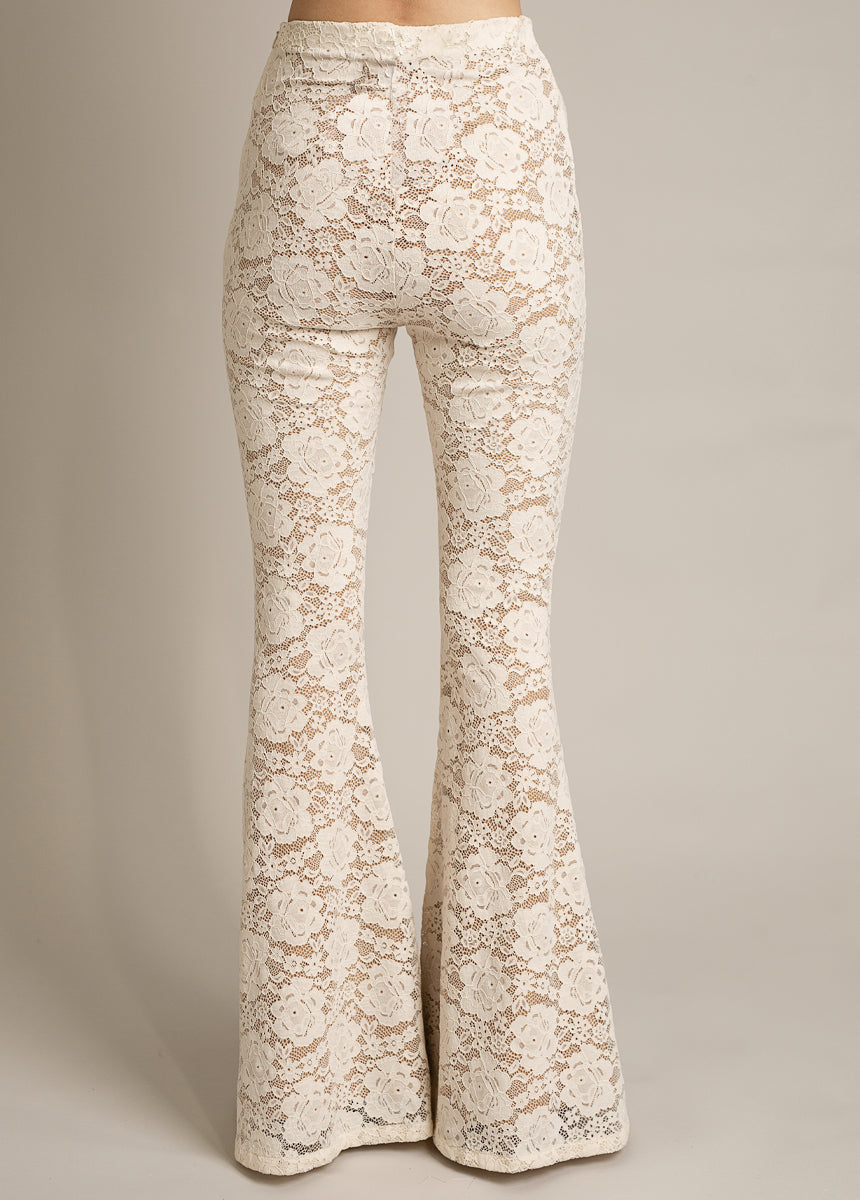 Abril Pant in Cream-My Prom Time