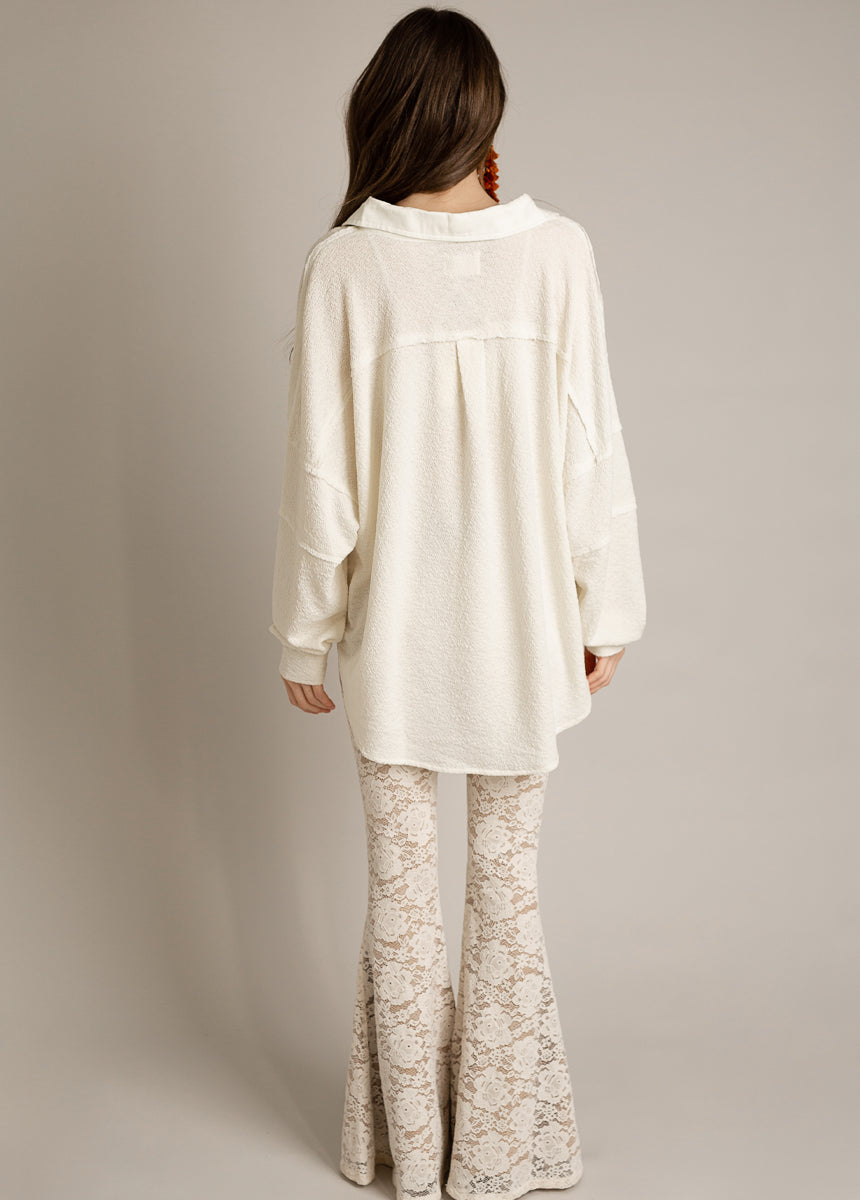 Abril Pant in Cream-My Prom Time