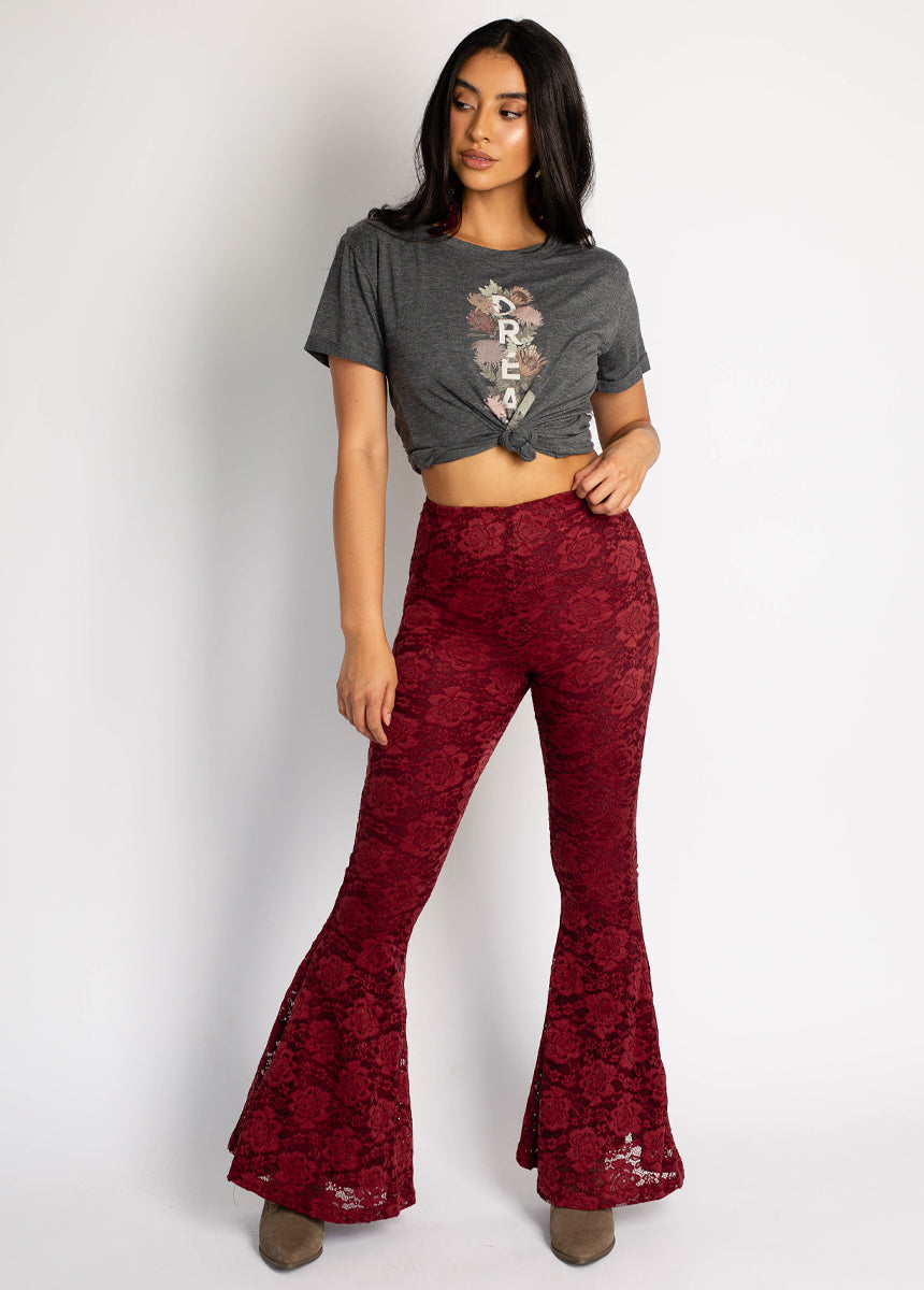 Abril Pant in Oxblood-My Prom Time