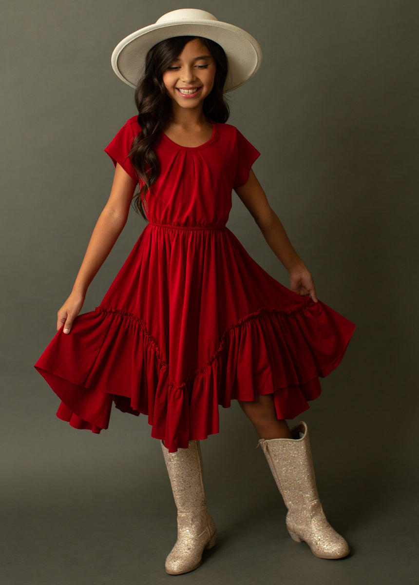 Adrianna Dress in Crimson-My Prom Time