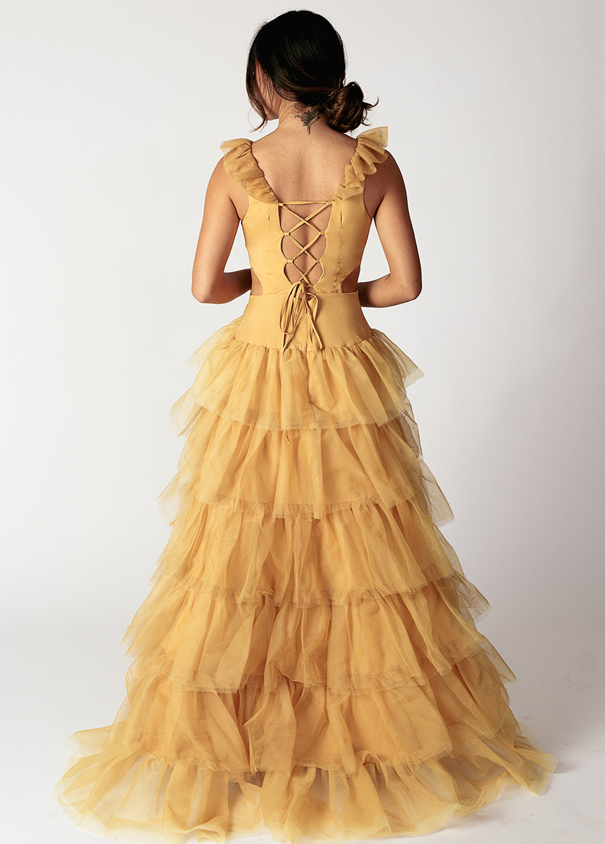 Adrienne Impact Dress in Butterscotch-My Prom Time