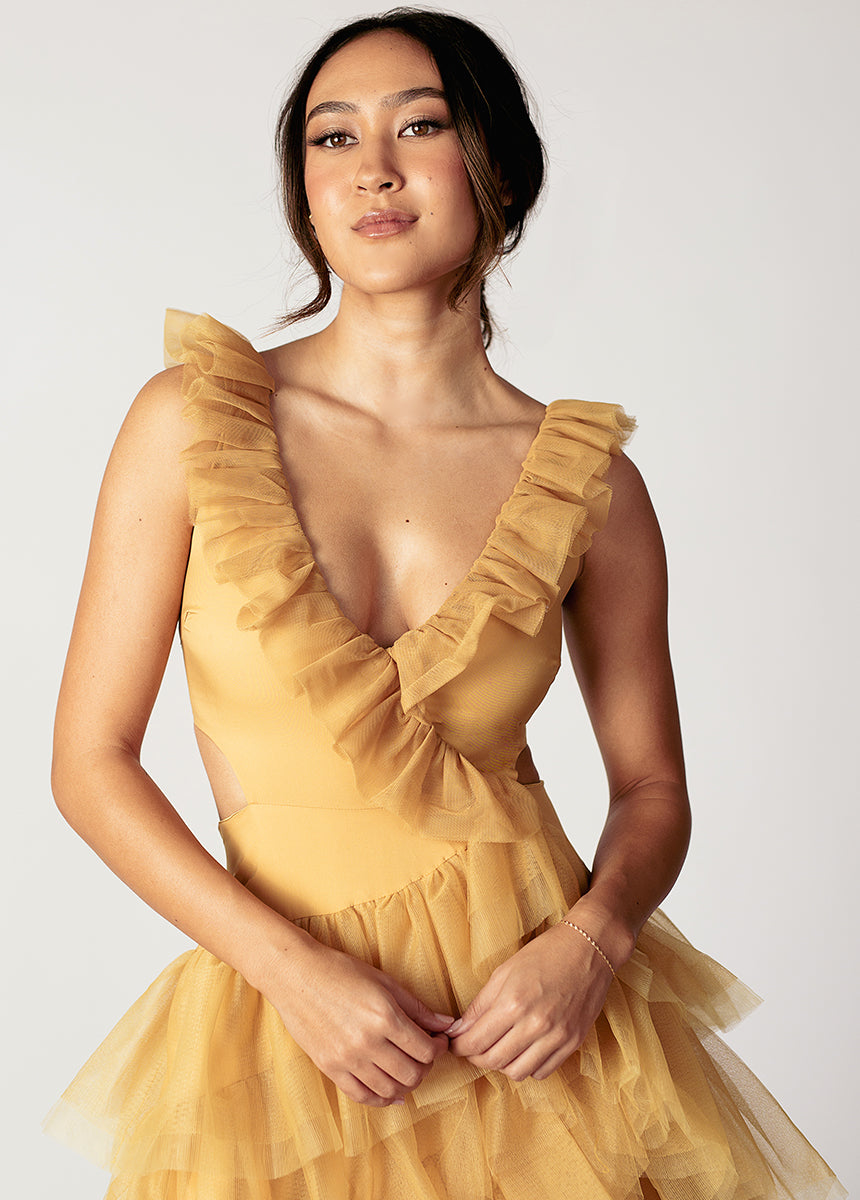 Adrienne Impact Dress in Butterscotch-My Prom Time
