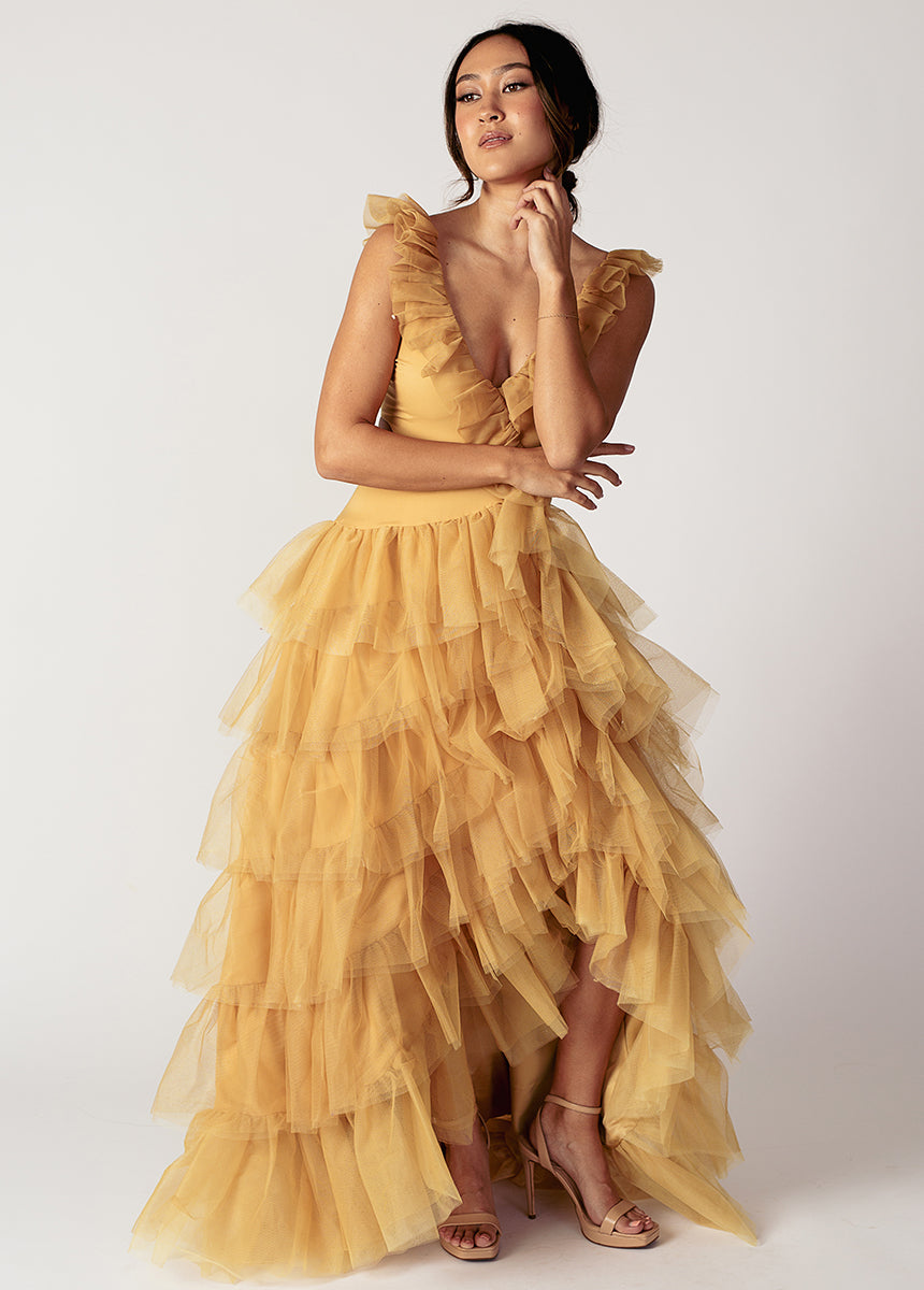 Adrienne Impact Dress in Butterscotch-My Prom Time