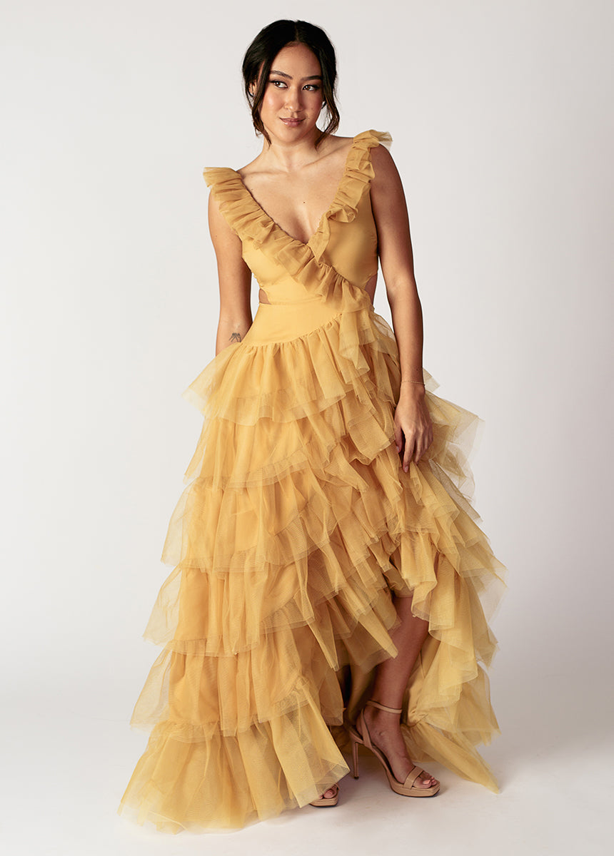 Adrienne Impact Dress in Butterscotch-My Prom Time