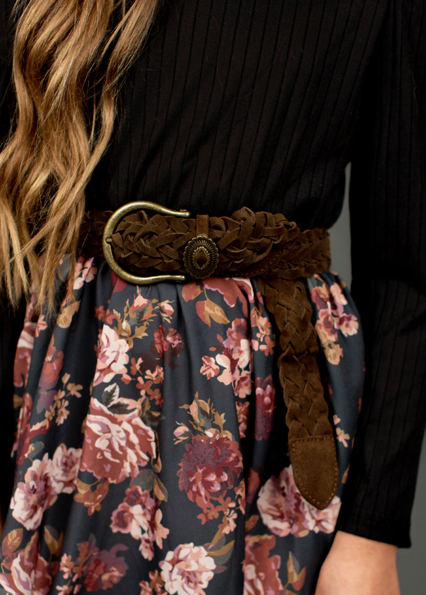 Wendie Leather Belt in Nutmeg-My Prom Time