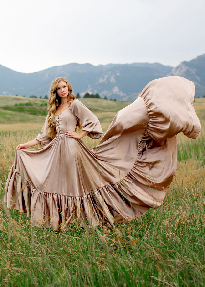 Lorna Impact Dress in Stone-My Prom Time